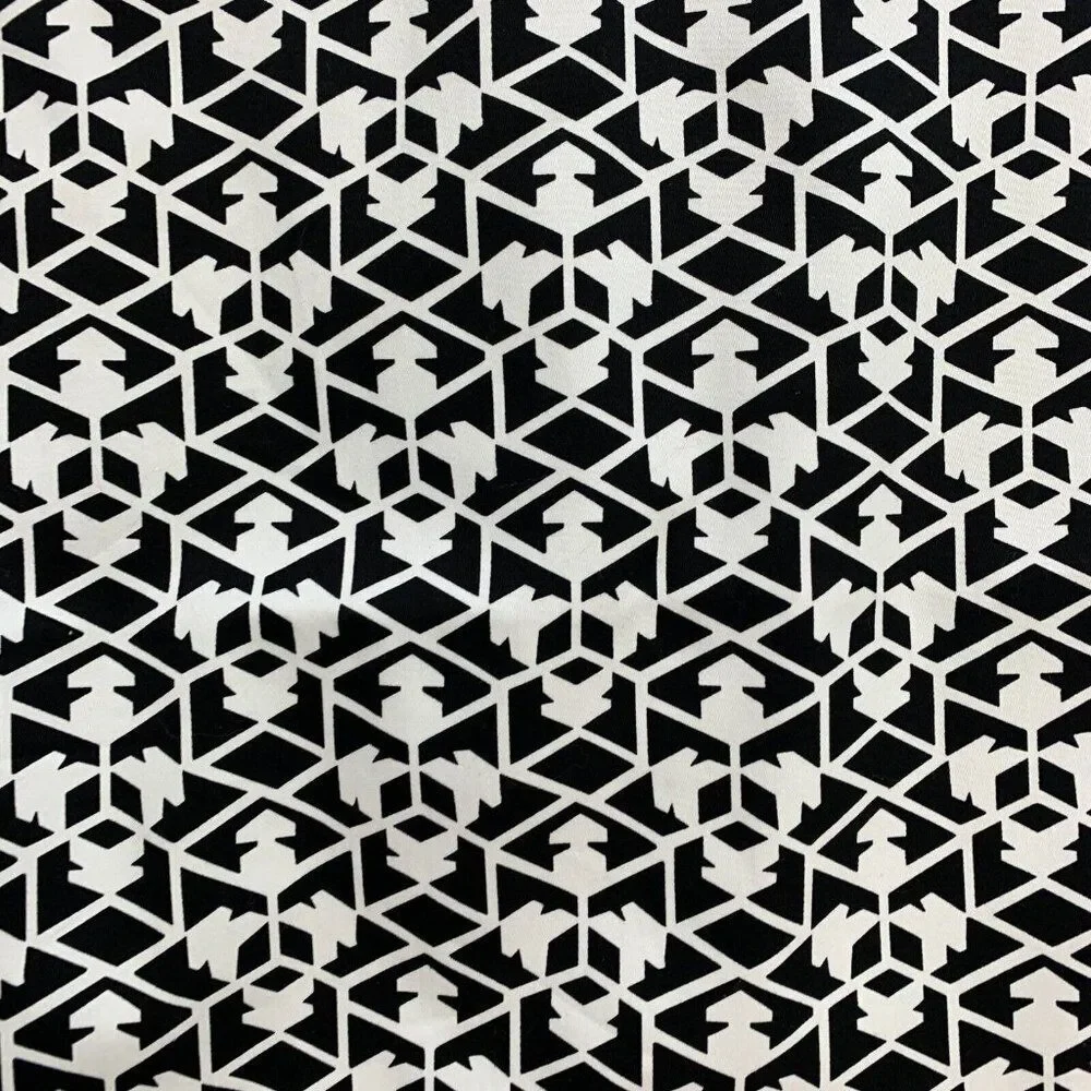 J. Crew Pencil Skirt sz 10 Black White Print Lined Back Slit New NWT